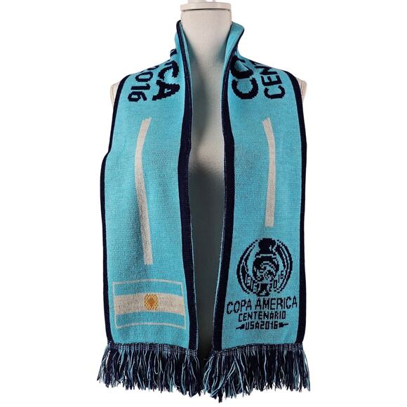 ARGENTINA COPA AMERICA CENTENARIO USA 2016 OFFICIAL SOCCER TEAM KNIT SCARF - Picture 1 of 8